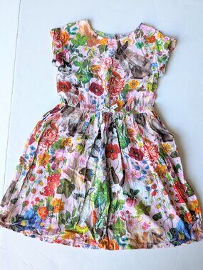 H&M X Nathalie Lete Girl's Patterned Dress Size US 7-8Y Light pink/Rabbits